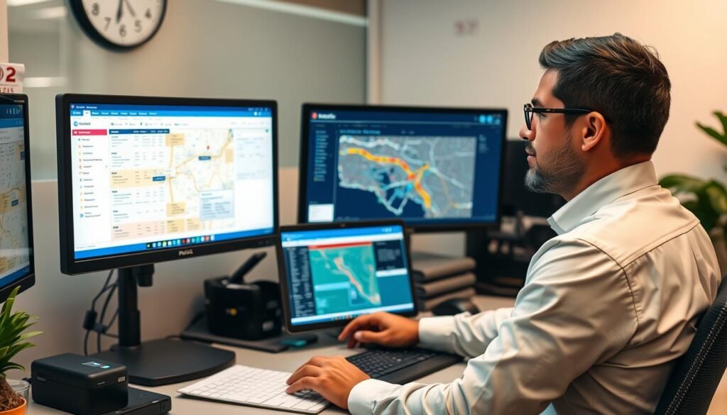 Medical courier business owner managing operations