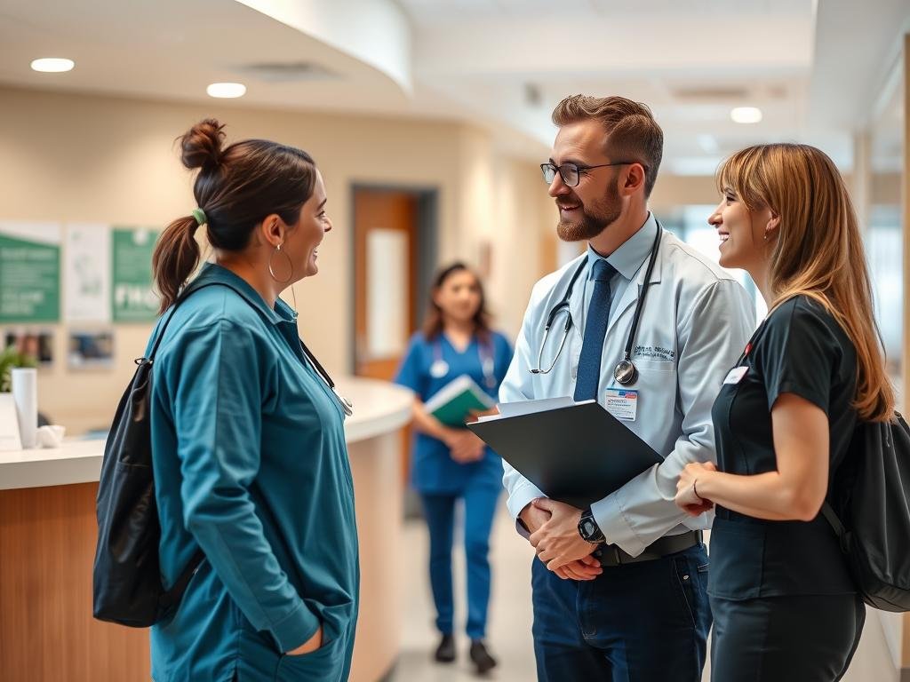 Medical courier networking with healthcare professionals