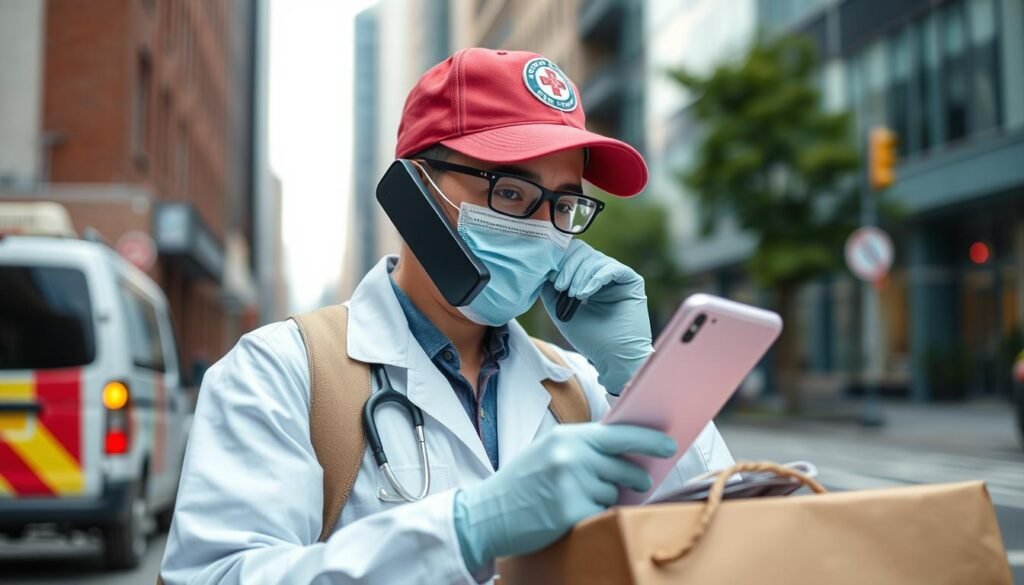 Medical courier overcoming delivery challenges