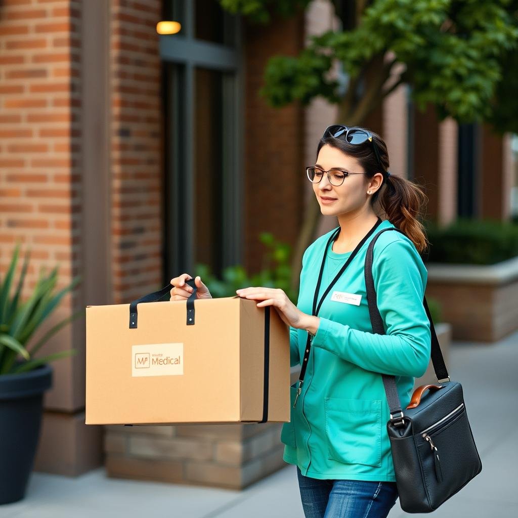 Person working as a medical courier part-time